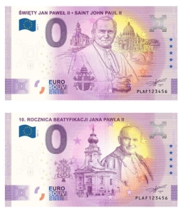 Zestaw 2 banknotów z Janem Pawłem II - TE SAME NUMERY